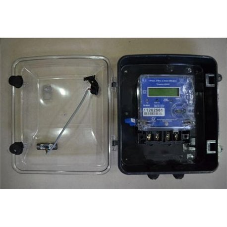 Polycarbonate Meter Box Three Phase with Black + PC cover