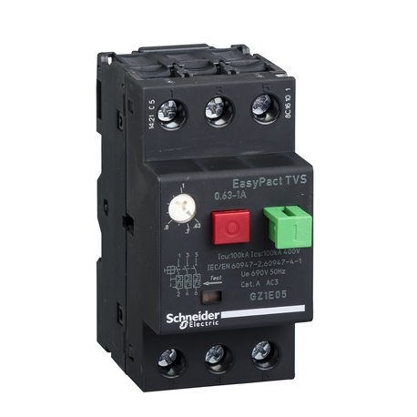 SCHNEIDER, 1.0A, GZ1-E with Pushbutton control for ETVS CB for Motor Protection 