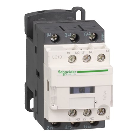 SCHNEIDER, 3 Pole, 9A, 24V AC, TeSys D-model Power Contactor