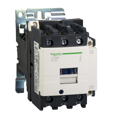 SCHNEIDER, 3 Pole, 95A, 24V DC, TeSys D-model Power Contactor