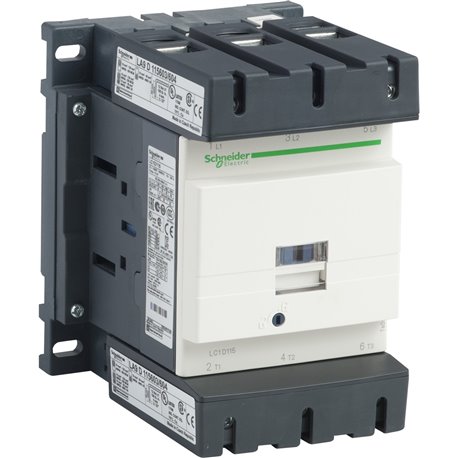 SCHNEIDER, 3 Pole, 115A, 220V DC, TeSys D-model Power Contactor