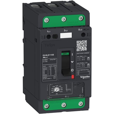 Schneider, 115A, 50kA, TeSys CB for Motor Protection With Toggle Control 