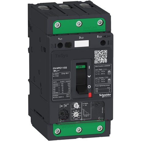 Schneider, 115A, 50kA, TeSys CB for Motor Protection With Toggle Control 