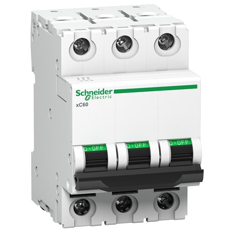 Schneider, 3 Pole, 10A, xC60 AC MCB