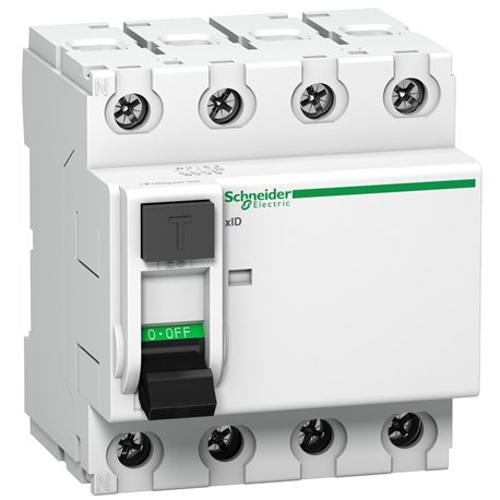 Schneider, Acti 9 xID 4 Pole, 63A, 30mA Class SI instantaneous RCCB