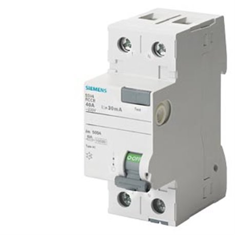 SIEMENS, 63A, 2 Pole, 100mA Betagard 5SV, class AC RCCB