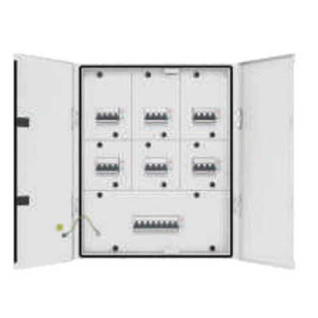 L&T, IP43-Metal Door, 6 way TPN Phase Segregated DB with Modular Incomer