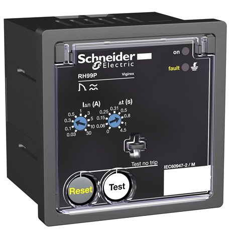 SCHNEIDER, 220/240V AC, Front Panel mounting Vigirex Earth Leakage Protection Relays