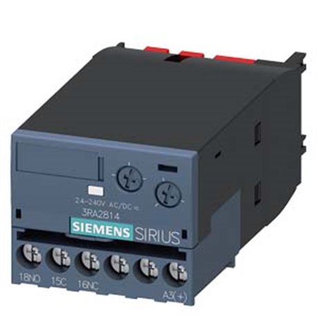 SIEMENS, 24-240V AC/DC Solid state timer OFF-Delay block for 3RH2 &3RT2 contactor of snapping onto the front (S00, S0, S2, S3)