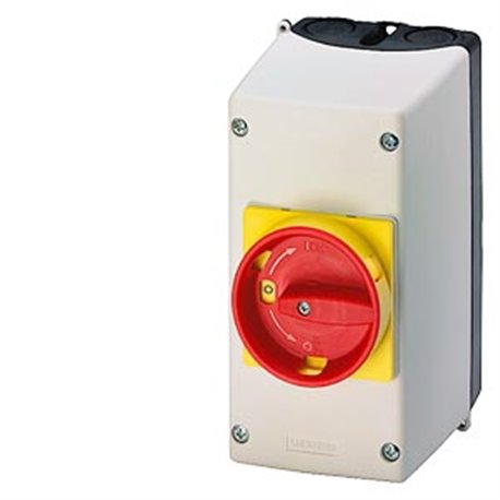 SIEMENS, 82mm, Enclosure With EMERGENCY STOP rotary operating mechanism, Lockable in 0 position for 3RV1 MPCB