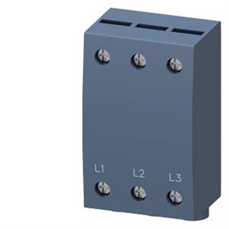 SIEMENS, 3 Phase infeed terminal, 2.5-25mm, Busbar accessories,Solid or stranded 0f Connection from bottom for 3RV2 MPCB