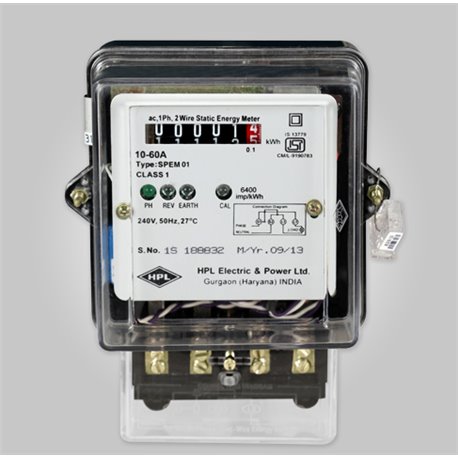 HPL, 10-60A, 1 Phase, Counter Type ELECTRONIC ENERGY METER