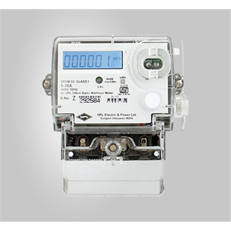 HPL, 10-60A, 1 Phase, LCD Multifunction Static ENERGY METER with 1 push button & optical port