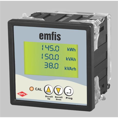 HPL, 3 Phase, 4 Wire, emfis, Panel Mounted MULTYFUNCTION ENERGY METER