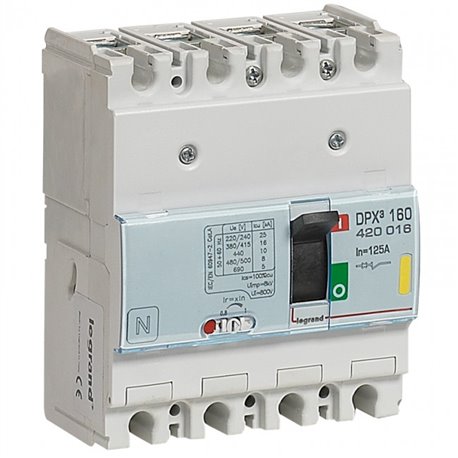 Legrand, 4 Pole, 125A, DPX³ 160 MCCB