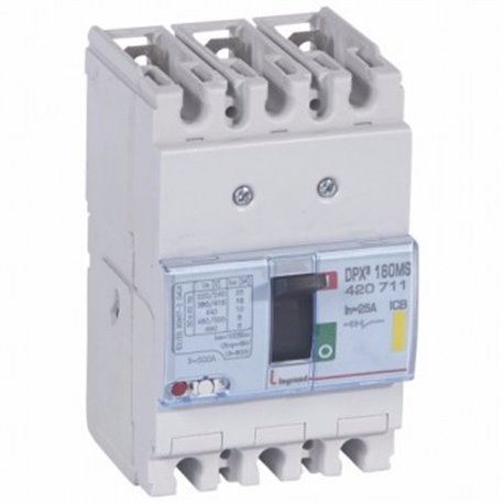 Legrand, 3 Pole, 25A, DPX³ 160 MCCB