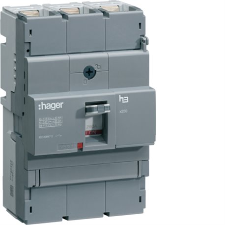 HAGER, 4 Pole, 250A, X250 MCCB SD