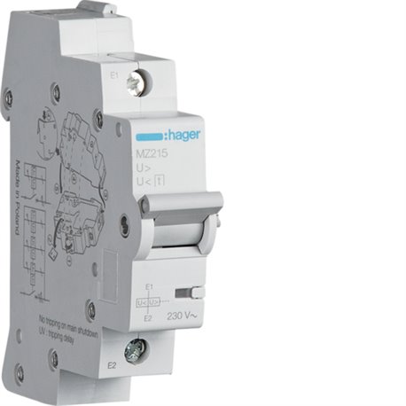 HAGER, OVERVOLTAGE+LOW VOLTAGE RELEASE for MCB