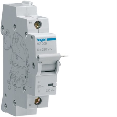 HAGER, 230V AC, OVERVOLTAGE RELEASE for RCCB & RCBO