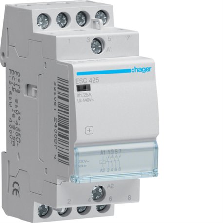 HAGER, 25A, 230V, TYPE 1, CONTACTOR