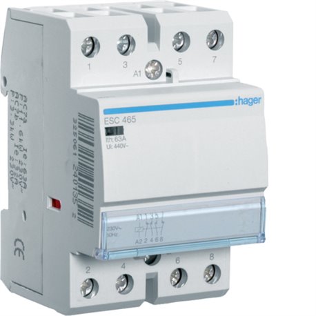 HAGER, 63A, 230V, TYPE 1, CONTACTOR