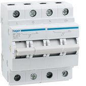 HAGER, 2 Pole, 63A, 2 Way, CENTRE OFF CHANGEOVER SWITCH