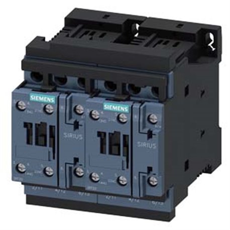 SIEMENS, 17A, 24V DC, 3RA23 REVERSING CONTACTOR