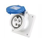 PNP, 16A, 230V, IP44, Panel Straight Mounted Socket