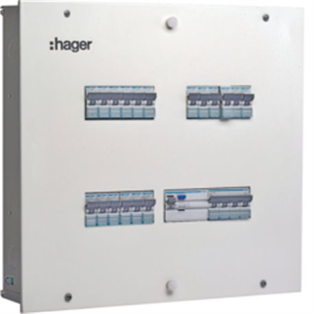 HAGER, 12 Way, TPN Single Door, novello DB