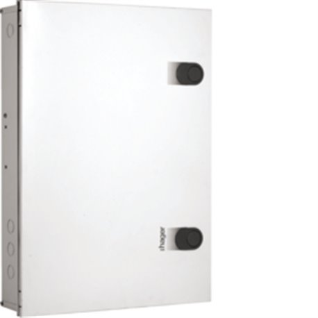 HAGER, 12 Way, TPN Vertical, Double Door, novello DB