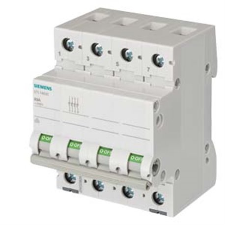 SIEMENS, 4 Pole, 125A, 440V AC, Betagard 5TL1 ISOLATOR