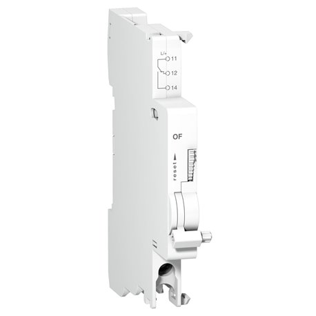 SCHNEIDER, 0.5 Module Width, Indication OFF Auxiliaries Switch for MCB