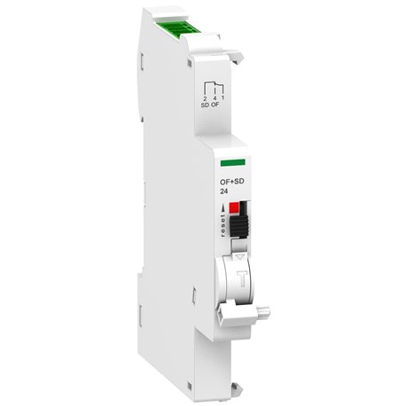 SCHNEIDER, 0.5 Module Width, Indication OFF+SD24 Auxiliaries Contact for MCB