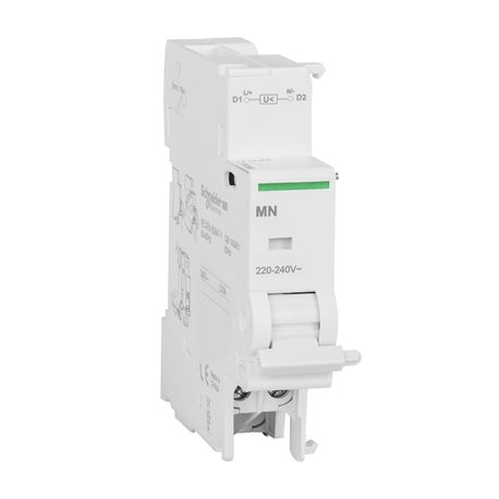 SCHNEIDER, 1 Module Width, 220-240V AC, Under Voltage Release for MCB