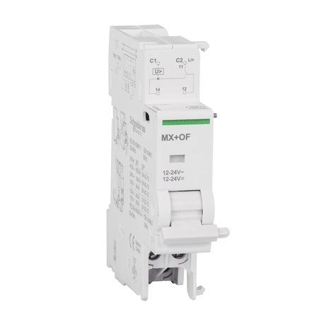 SCHNEIDER, 1 Module Width, 12-24V AC/DC, Shunt Release, Remote Tripping for MCB