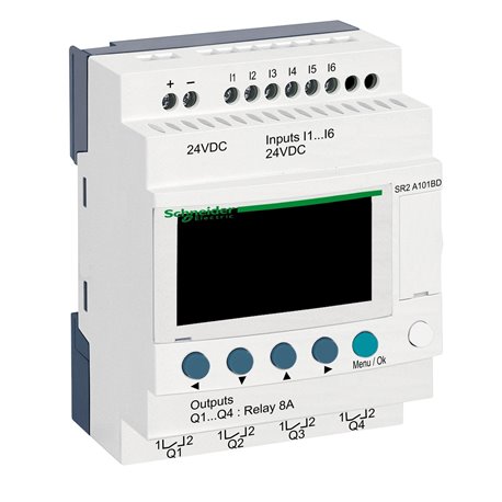 SCHNEIDER, 24V DC, 10 I O TRN TYPE, Zelio Logic SMART RELAY