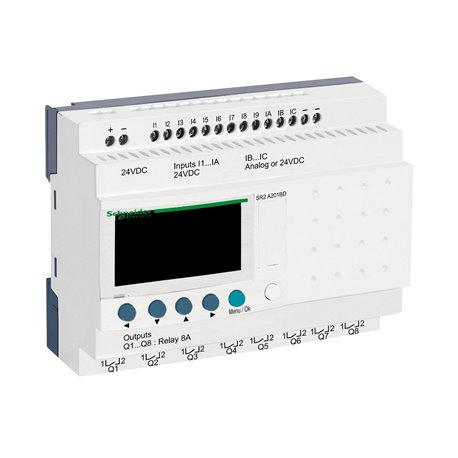 SCHNEIDER, 24V DC, 20 I O TRN TYPE, Zelio Logic SMART RELAY