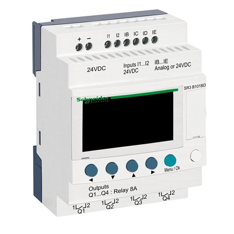 SCHNEIDER, 24V DC, 10 I O RLY TYPE, Zelio Logic SMART RELAY