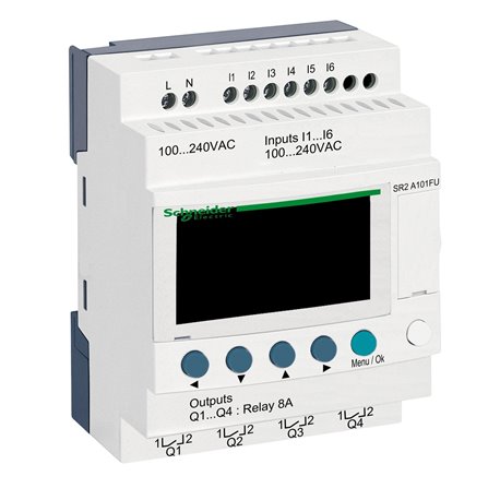 SCHNEIDER, 100-240V AC, 10 I O RLY TYPE, Zelio Logic SMART RELAY