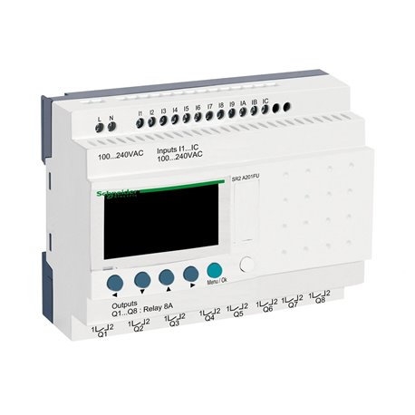 SCHNEIDER, 100-240V AC, 20 I O RLY TYPE, Zelio Logic SMART RELAY