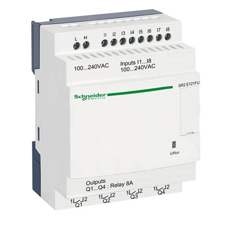 SCHNEIDER, 100-240V AC, 12 I O RLY TYPE, Zelio Logic SMART RELAY