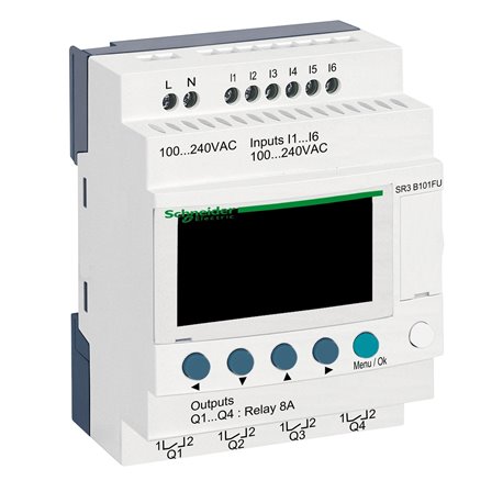 SCHNEIDER, 100-240V AC, 10 I O RLY TYPE, Zelio Logic SMART RELAY