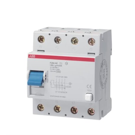 ABB, 4 Pole, 125A, Type F204 AC-125/0.03 RCCB