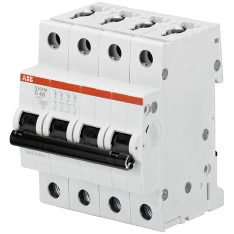 ABB, 4 Pole, 6A, S204M-C, C-CURVE MCB