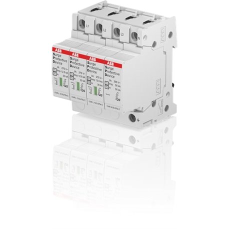 ABB, 3 Pole+N, 275V, 12.5kA, TYPE 1+2-METAL OXIDE VARISTOR, SPD