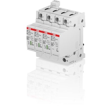 ABB, 3 Pole+N, 275V, 12.5kA, TYPE 1+2-METAL OXIDE VARISTOR, SPD