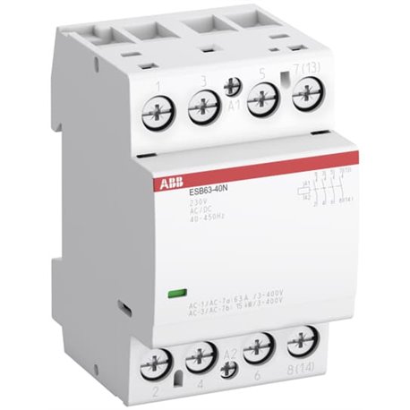 ABB, 230V AC/DC, ESB63-40N-06 Type, ESB INSTALLATION CONTACTOR