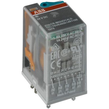 ABB, 48V DC, 2 C/O (SPDT), CR-M048DC2 PLUGGABLE INTERFACE RELAY