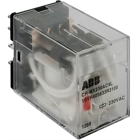 ABB, 7A, 24V AC, 2 C/O (SPDT), CR-MX024AC2L PLUGGABLE INTERFACE RELAY